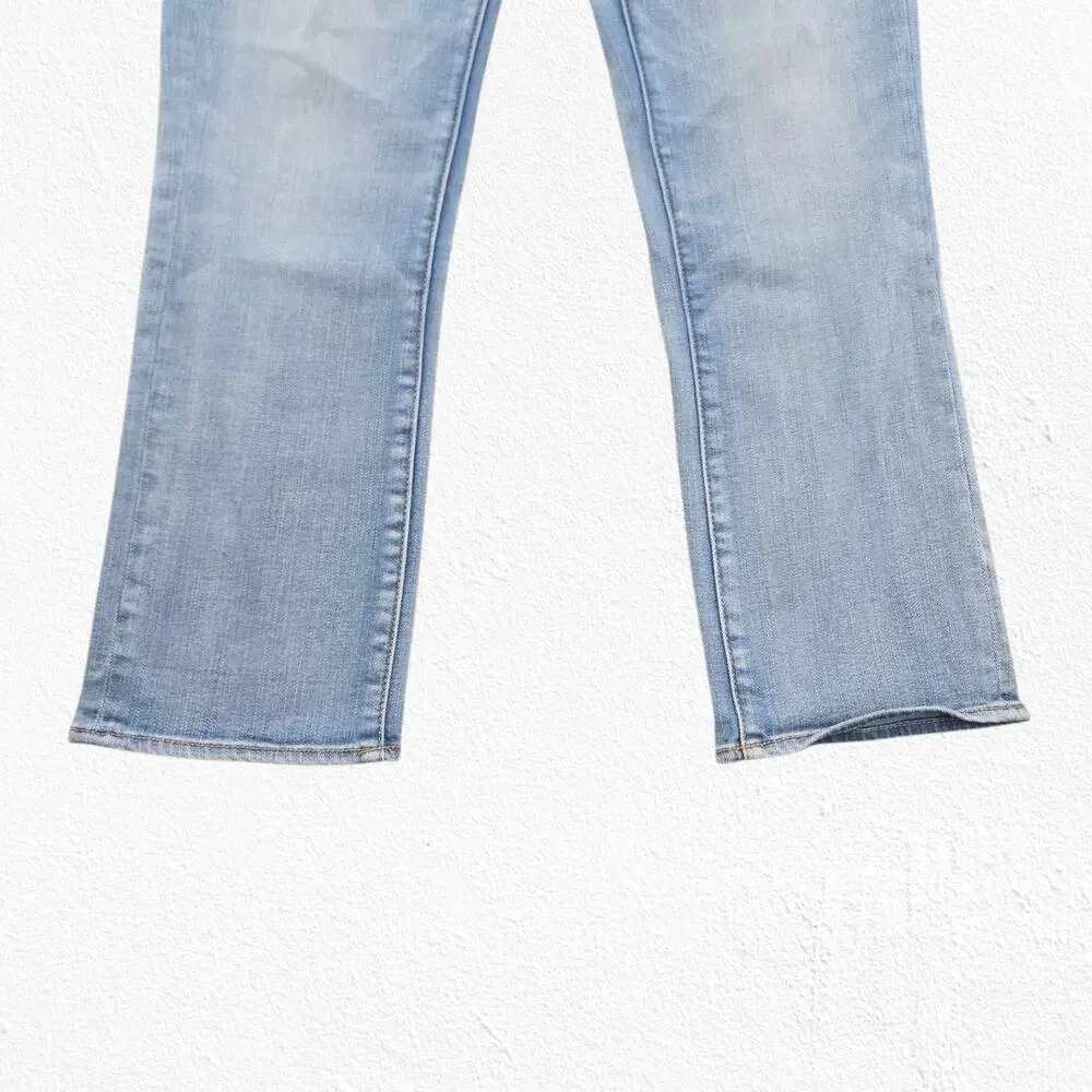 American Eagle Light Wash Artist Crop Kick Flare Stretch Denim Jeans Size 6
